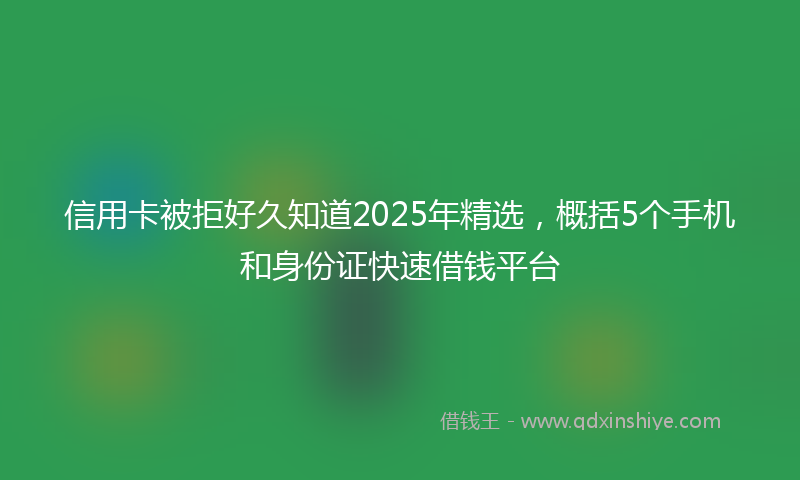 信用卡被拒好久知道2025年精选，概括5个手机和身份证快速借钱平台