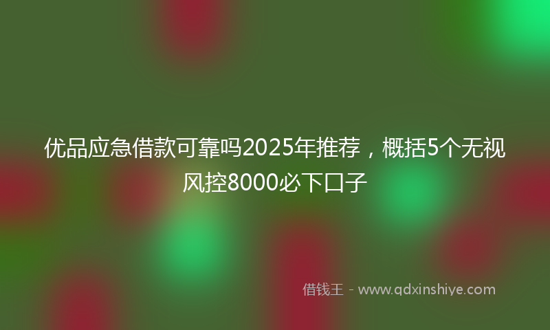 优品应急借款可靠吗2025年推荐，概括5个无视风控8000必下口子