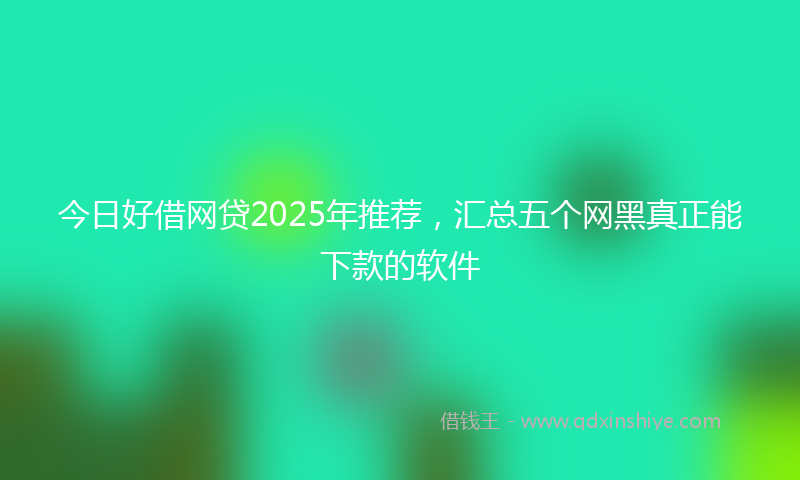 今日好借网贷2025年推荐，汇总五个网黑真正能下款的软件