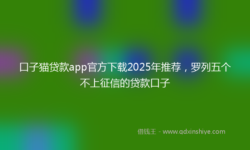 口子猫贷款app官方下载2025年推荐，罗列五个不上征信的贷款口子