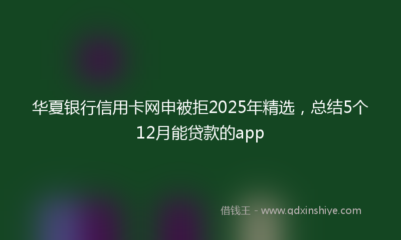 华夏银行信用卡网申被拒2025年精选，总结5个12月能贷款的app