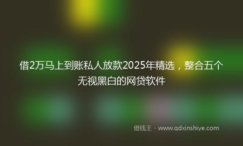 借2万马上到账私人放款2025年精选，整合五个无视黑白的网贷软件