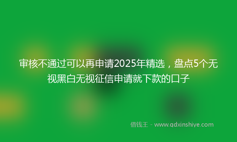 审核不通过可以再申请2025年精选，盘点5个无视黑白无视征信申请就下款的口子