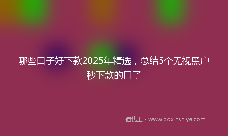 哪些口子好下款2025年精选，总结5个无视黑户秒下款的口子