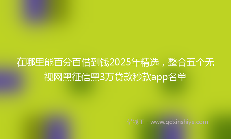在哪里能百分百借到钱2025年精选，整合五个无视网黑征信黑3万贷款秒款app名单