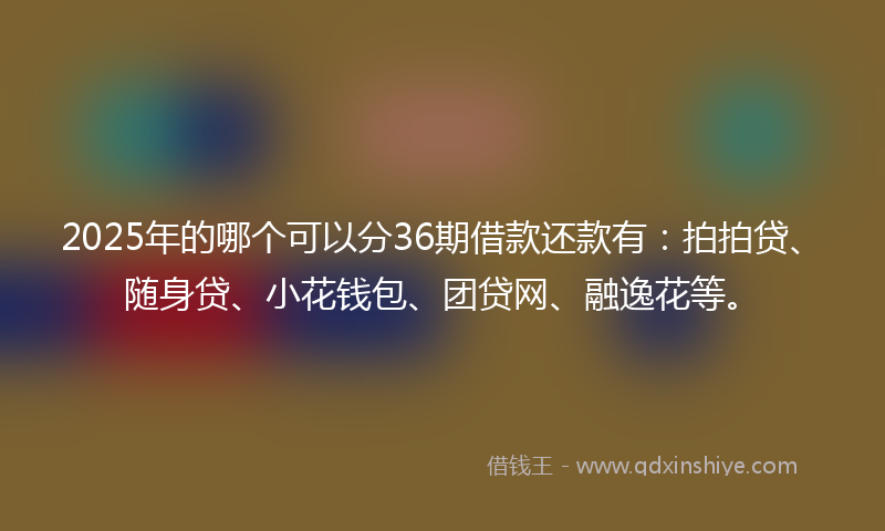 2025年的哪个可以分36期借款还款有：拍拍贷、随身贷、小花钱包、团贷网、融逸花等。