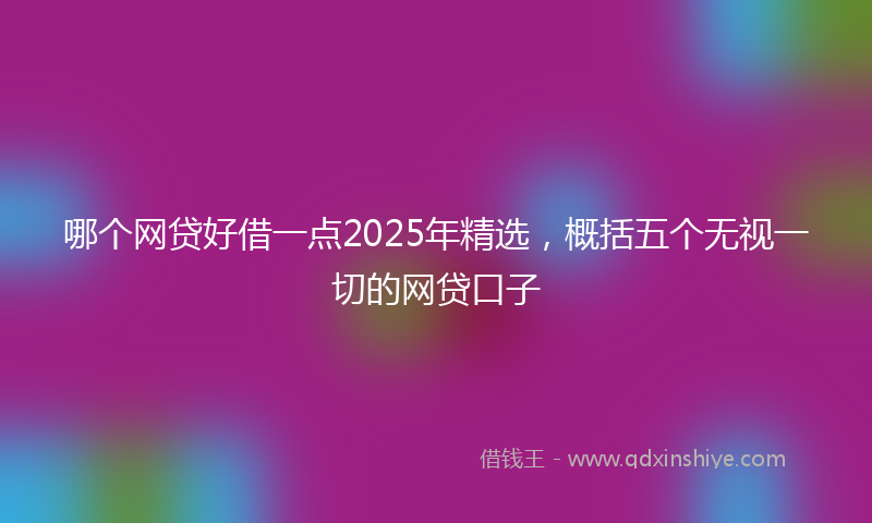 哪个网贷好借一点2025年精选，概括五个无视一切的网贷口子