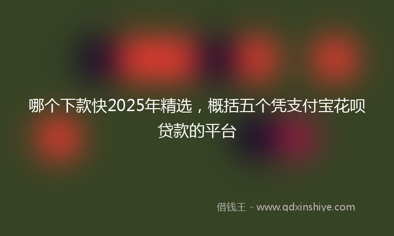 哪个下款快2025年精选，概括五个凭支付宝花呗贷款的平台