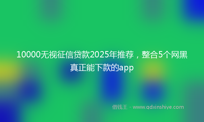 10000无视征信贷款2025年推荐，整合5个网黑真正能下款的app