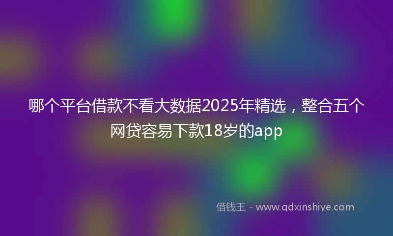 哪个平台借款不看大数据2025年精选，整合五个网贷容易下款18岁的app
