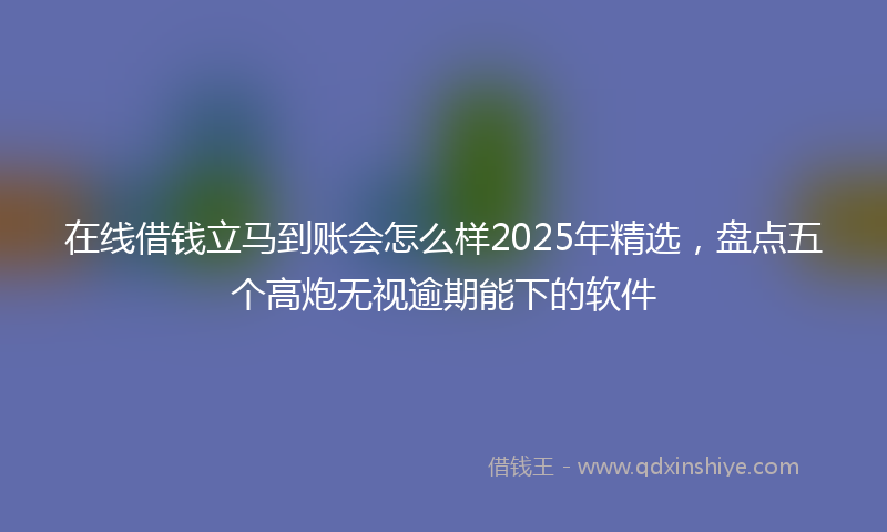 在线借钱立马到账会怎么样2025年精选，盘点五个高炮无视逾期能下的软件