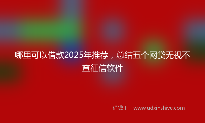 哪里可以借款2025年推荐，总结五个网贷无视不查征信软件