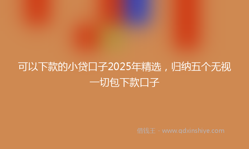 可以下款的小贷口子2025年精选，归纳五个无视一切包下款口子