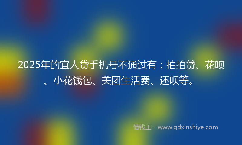 2025年的宜人贷手机号不通过有：拍拍贷、花呗、小花钱包、美团生活费、还呗等。