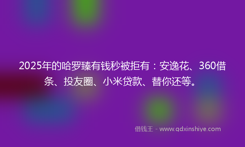 2025年的哈罗臻有钱秒被拒有：安逸花、360借条、投友圈、小米贷款、替你还等。