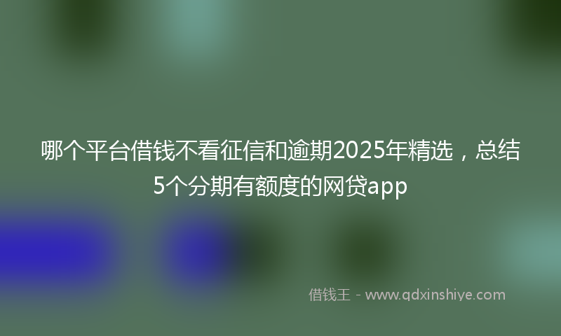 哪个平台借钱不看征信和逾期2025年精选，总结5个分期有额度的网贷app
