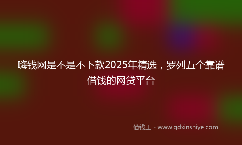 嗨钱网是不是不下款2025年精选，罗列五个靠谱借钱的网贷平台
