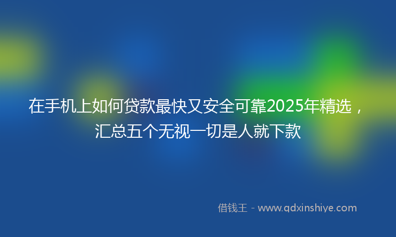 在手机上如何贷款最快又安全可靠2025年精选，汇总五个无视一切是人就下款