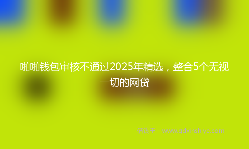啪啪钱包审核不通过2025年精选，整合5个无视一切的网贷
