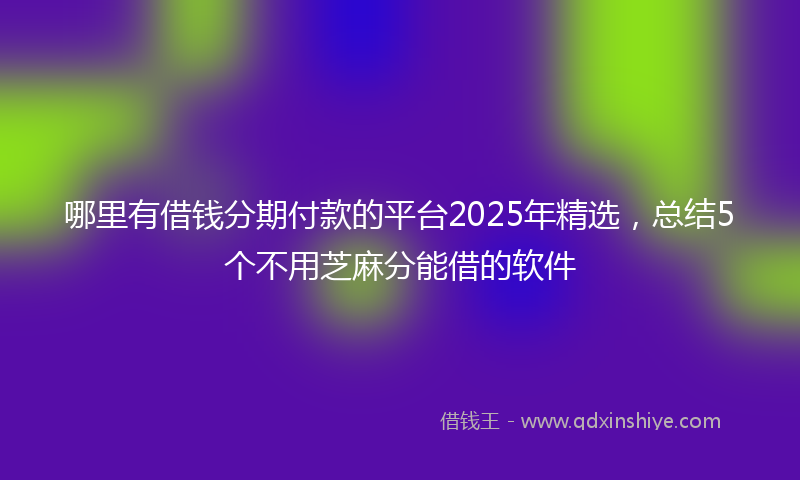 哪里有借钱分期付款的平台2025年精选，总结5个不用芝麻分能借的软件
