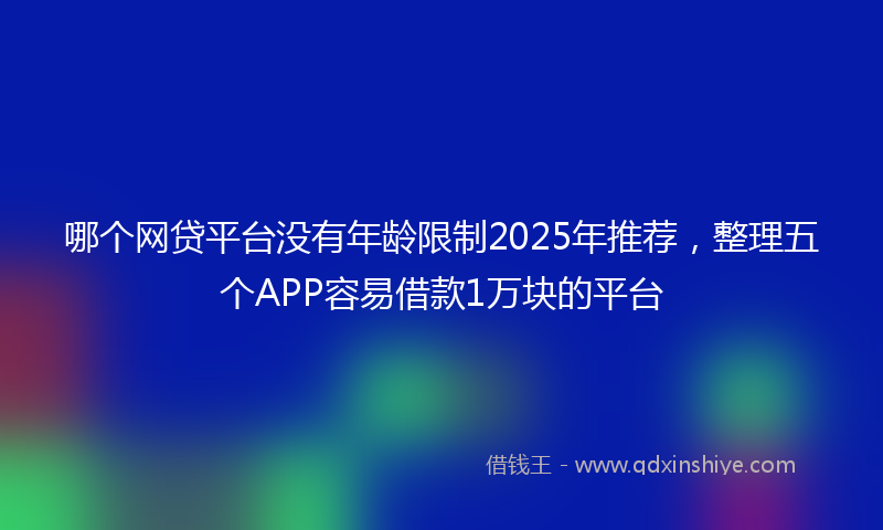 哪个网贷平台没有年龄限制2025年推荐，整理五个APP容易借款1万块的平台