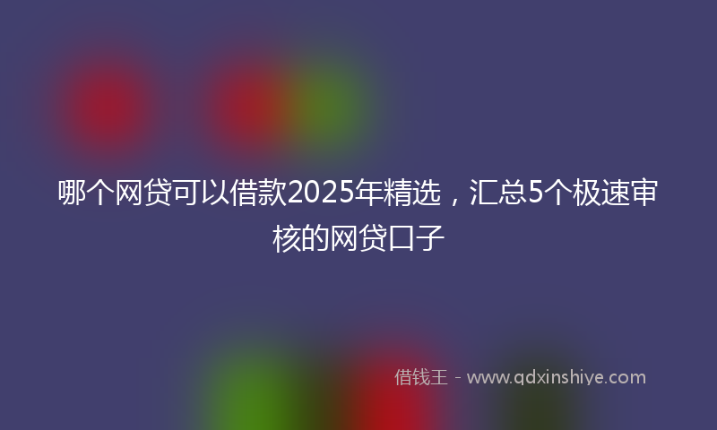 哪个网贷可以借款2025年精选，汇总5个极速审核的网贷口子