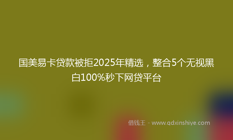 国美易卡贷款被拒2025年精选，整合5个无视黑白100%秒下网贷平台