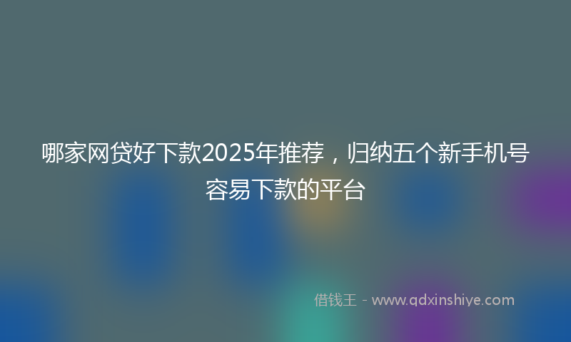 哪家网贷好下款2025年推荐，归纳五个新手机号容易下款的平台