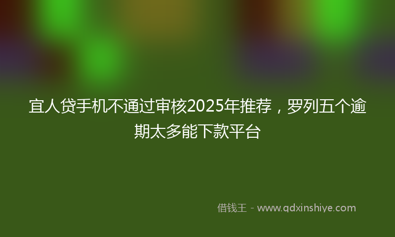 宜人贷手机不通过审核2025年推荐，罗列五个逾期太多能下款平台