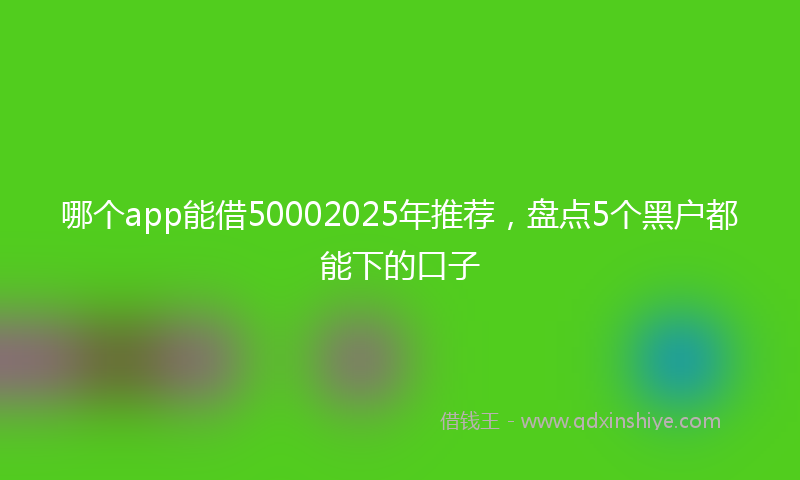 哪个app能借50002025年推荐，盘点5个黑户都能下的口子