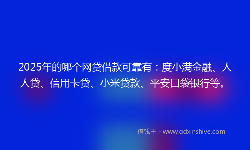 2025年的哪个网贷借款可靠有：度小满金融、人人贷、信用卡贷、小米贷款、平安口袋银行等。