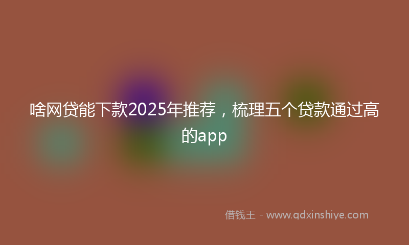 啥网贷能下款2025年推荐，梳理五个贷款通过高的app