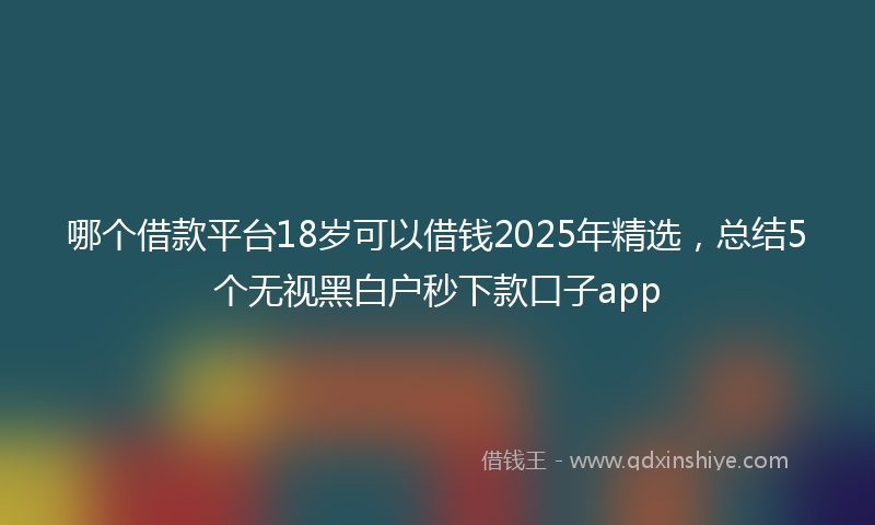 哪个借款平台18岁可以借钱2025年精选，总结5个无视黑白户秒下款口子app