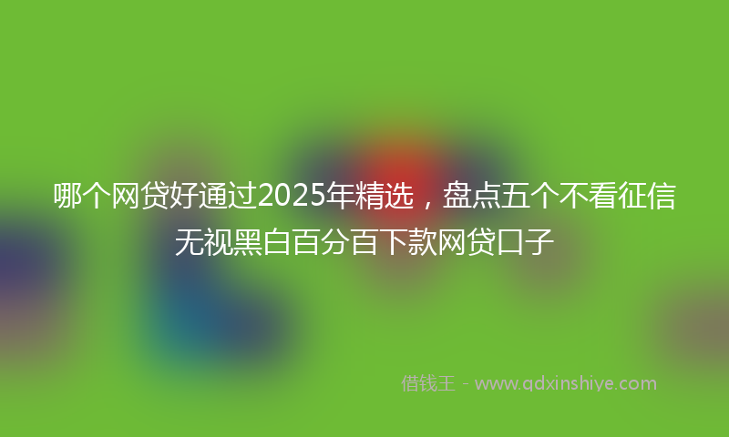 哪个网贷好通过2025年精选，盘点五个不看征信无视黑白百分百下款网贷口子
