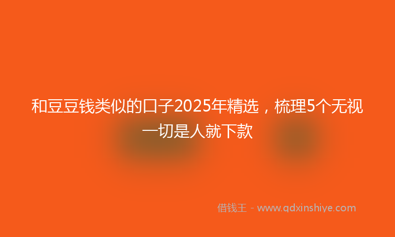 和豆豆钱类似的口子2025年精选，梳理5个无视一切是人就下款