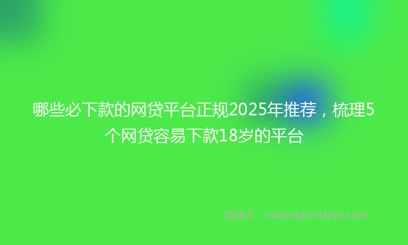 哪些必下款的网贷平台正规2025年推荐，梳理5个网贷容易下款18岁的平台