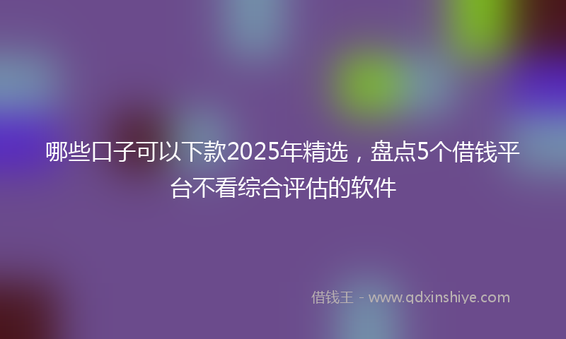 哪些口子可以下款2025年精选，盘点5个借钱平台不看综合评估的软件