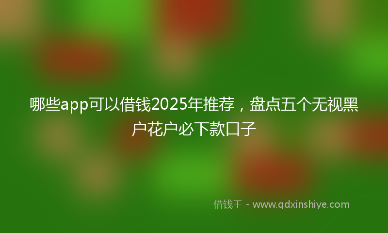 哪些app可以借钱2025年推荐，盘点五个无视黑户花户必下款口子