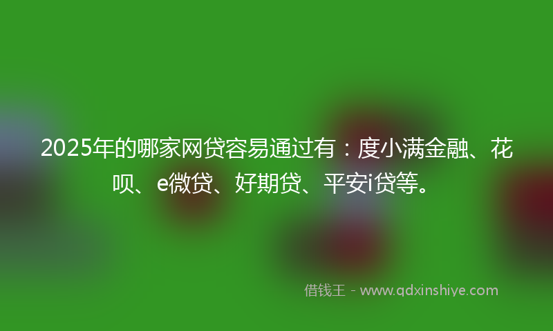 2025年的哪家网贷容易通过有：度小满金融、花呗、e微贷、好期贷、平安i贷等。