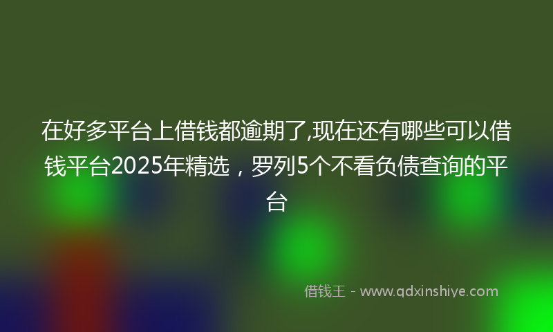 在好多平台上借钱都逾期了,现在还有哪些可以借钱平台2025年精选，罗列5个不看负债查询的平台