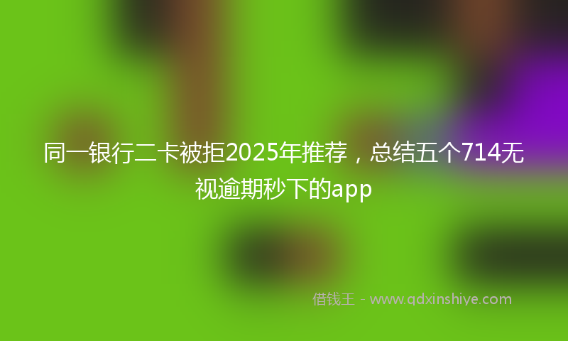 同一银行二卡被拒2025年推荐，总结五个714无视逾期秒下的app
