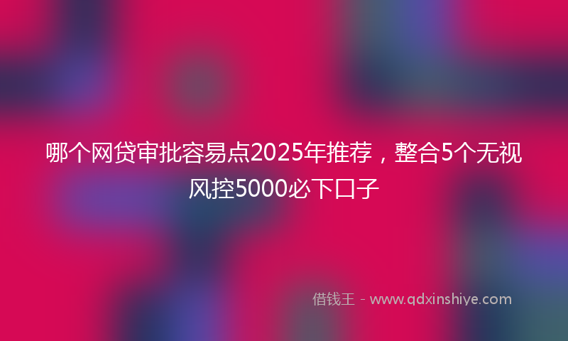哪个网贷审批容易点2025年推荐，整合5个无视风控5000必下口子