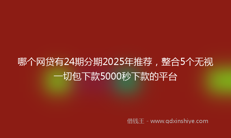 哪个网贷有24期分期2025年推荐，整合5个无视一切包下款5000秒下款的平台