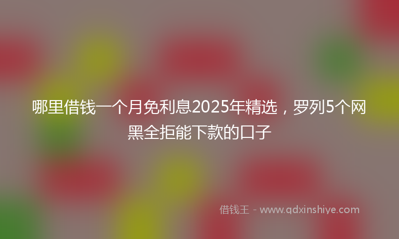 哪里借钱一个月免利息2025年精选，罗列5个网黑全拒能下款的口子