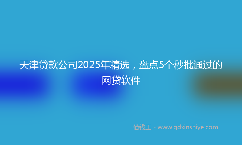 天津贷款公司2025年精选，盘点5个秒批通过的网贷软件