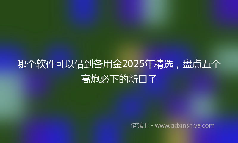 哪个软件可以借到备用金2025年精选，盘点五个高炮必下的新口子