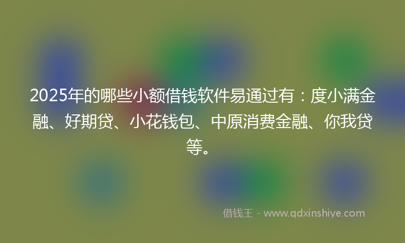 2025年的哪些小额借钱软件易通过有：度小满金融、好期贷、小花钱包、中原消费金融、你我贷等。