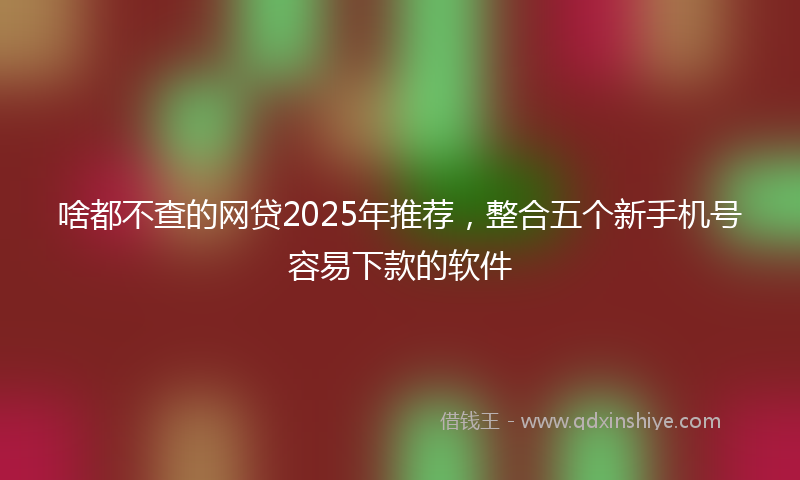 啥都不查的网贷2025年推荐，整合五个新手机号容易下款的软件