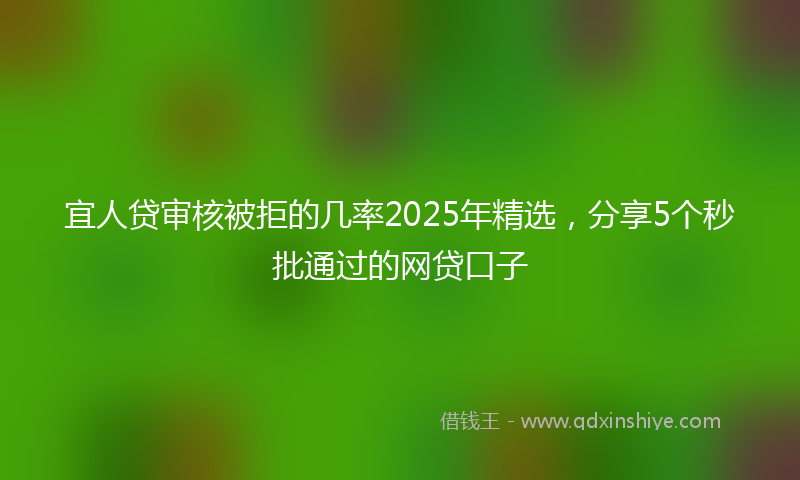 宜人贷审核被拒的几率2025年精选，分享5个秒批通过的网贷口子