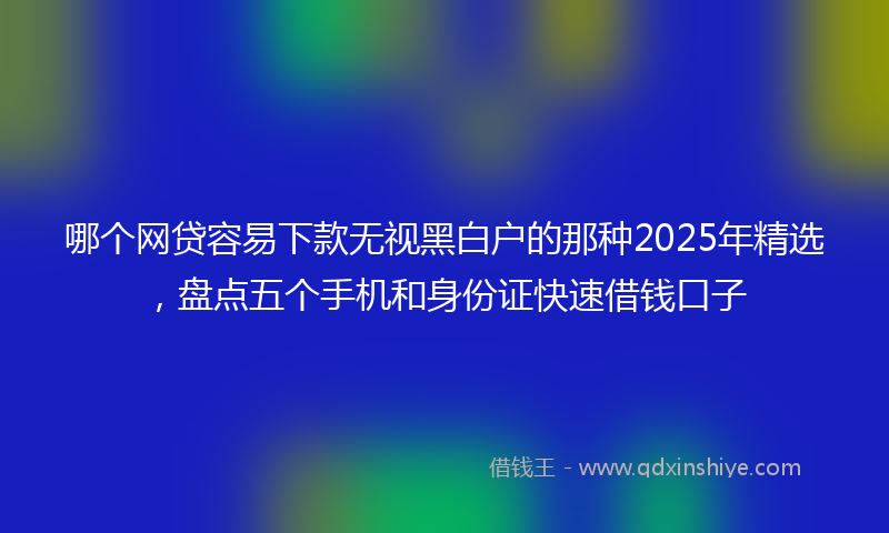 哪个网贷容易下款无视黑白户的那种2025年精选，盘点五个手机和身份证快速借钱口子